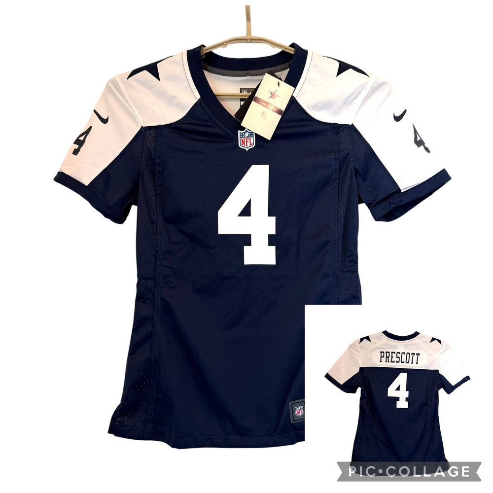 Nike Dallas Cowboys Dak Prescott 4 NFL Jersey Womens‎ Small Navy 87NW-DCGA NEW